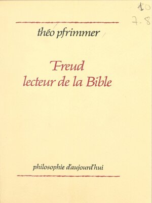 cover image of Freud lecteur de la Bible